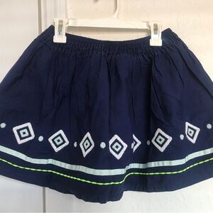 Gymboree Navy Blue Skirt with Geometric Pattern -Size 10-